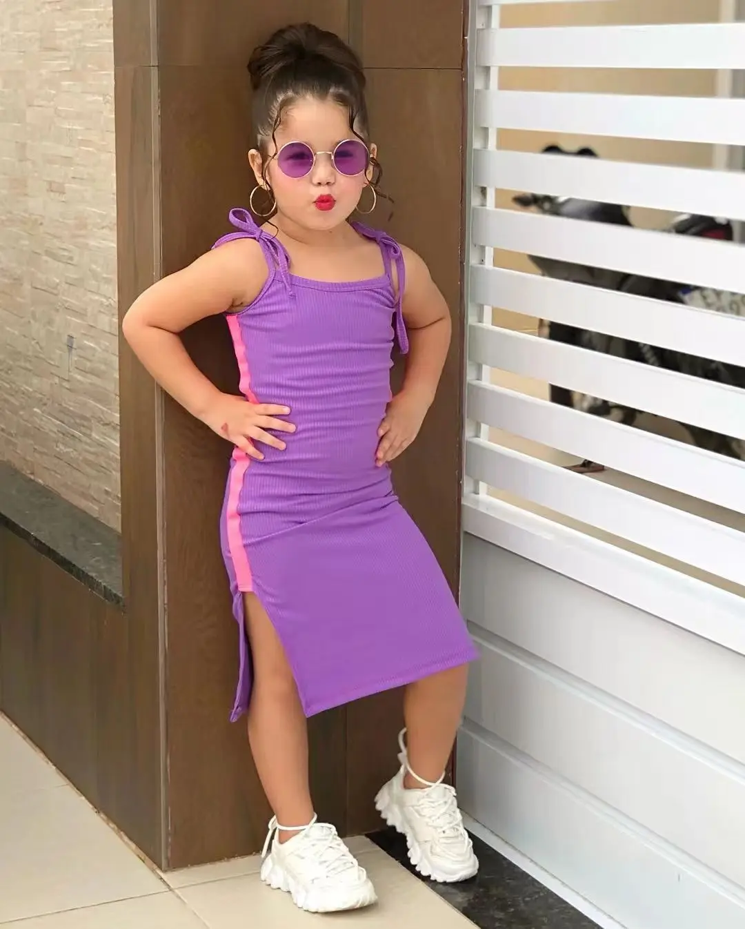 2025 여름 신상 유럽풍 아메리칸 캐주얼 소녀 민소매 스트랩 원피스