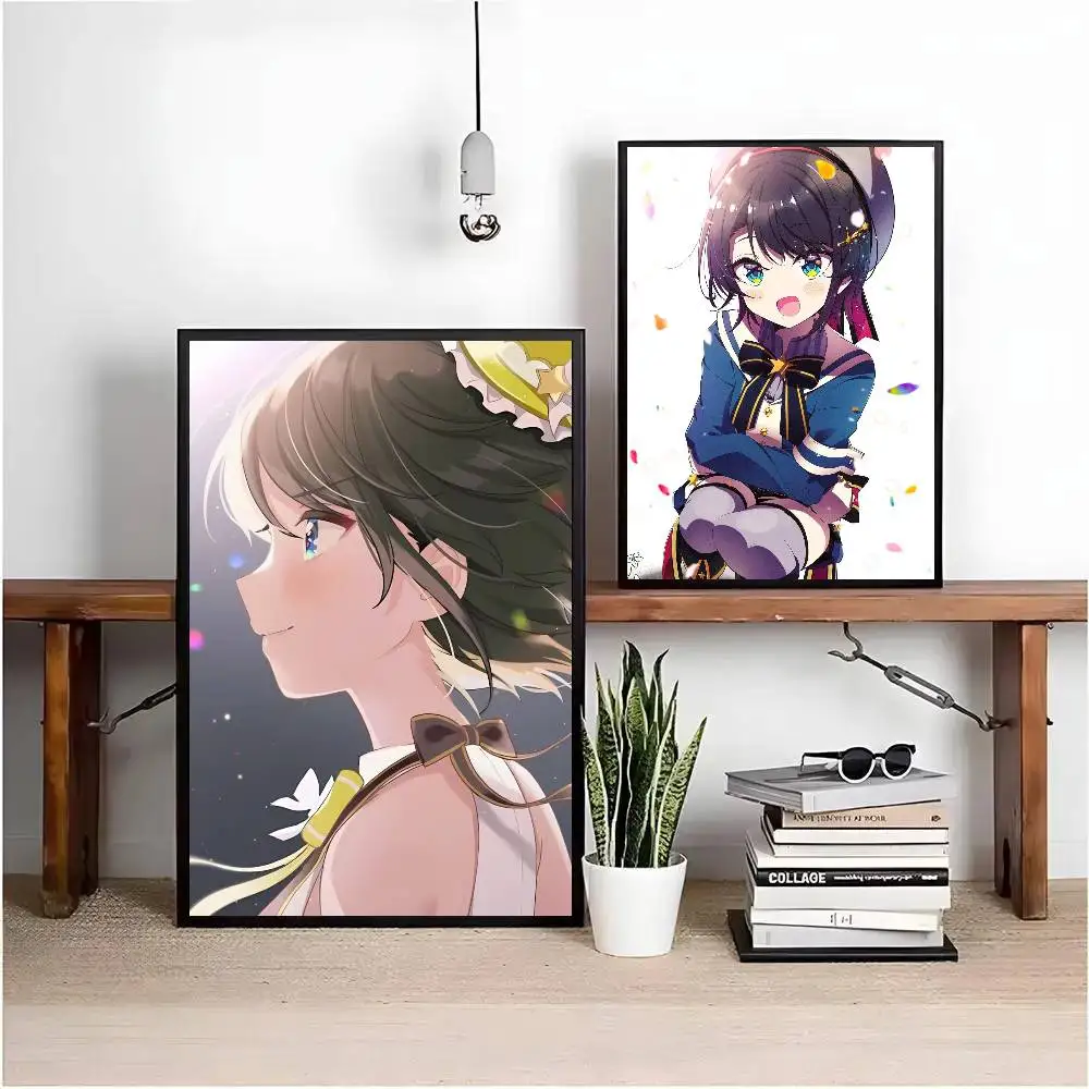 Oozora Subaru Anime Hololive Poster Art Sticky Wall Waterproof Home Living Room Bedroom Bar Aesthetic Decoration