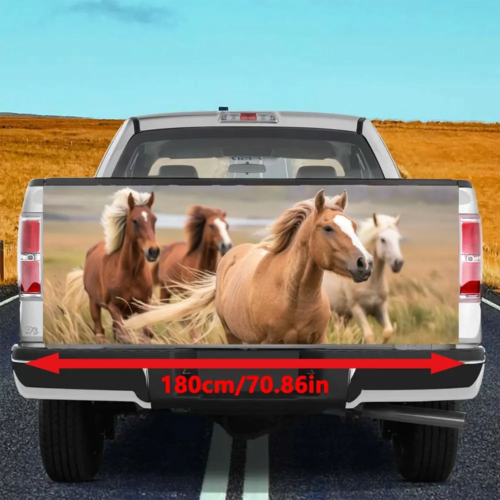 Running Gallant Horse Animal Car Tail Trunk Protect Vinly Decal Auto Accessories DIY Hood Decoration Sticker for Off-road Pickup