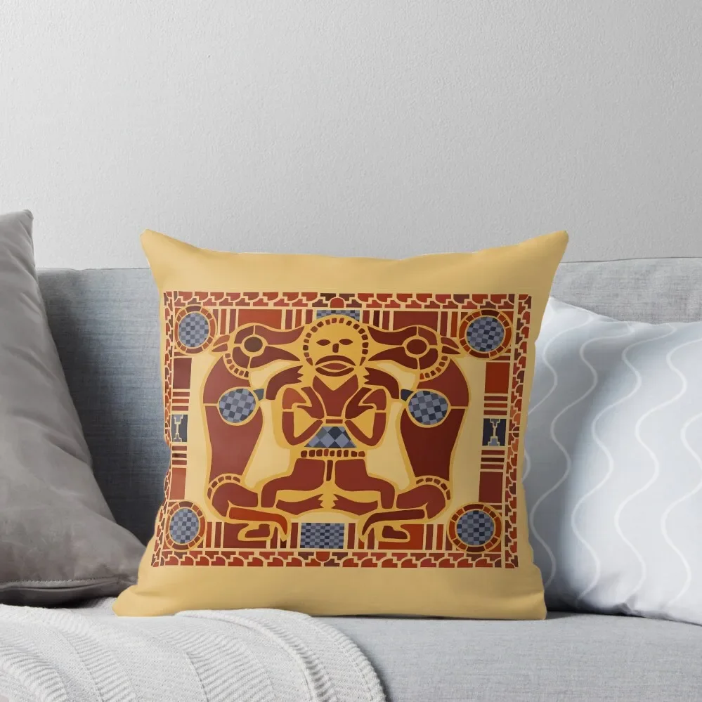 

Imagining Sutton Hoo: Wolf and Warrior Throw Pillow Anime Rectangular Cushion Cover pillow