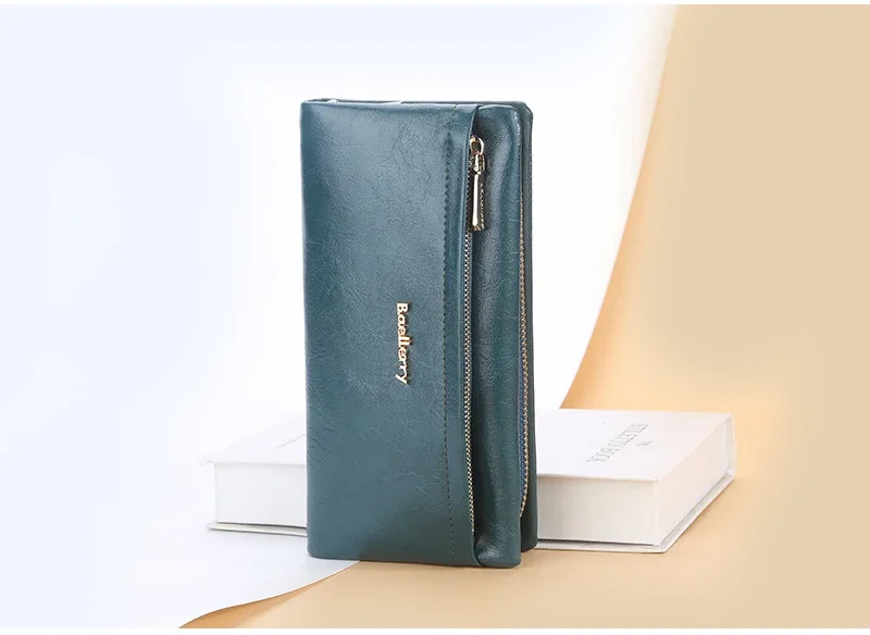 Baellerry Lange Damen-Geldbörsen, Tasche mit Handyfach, Namensgravur, Marken-Damen-Geldbörse mit Reißverschluss, Kartenhalter, Damen-Geldbörse für Mädchen – Detail 12