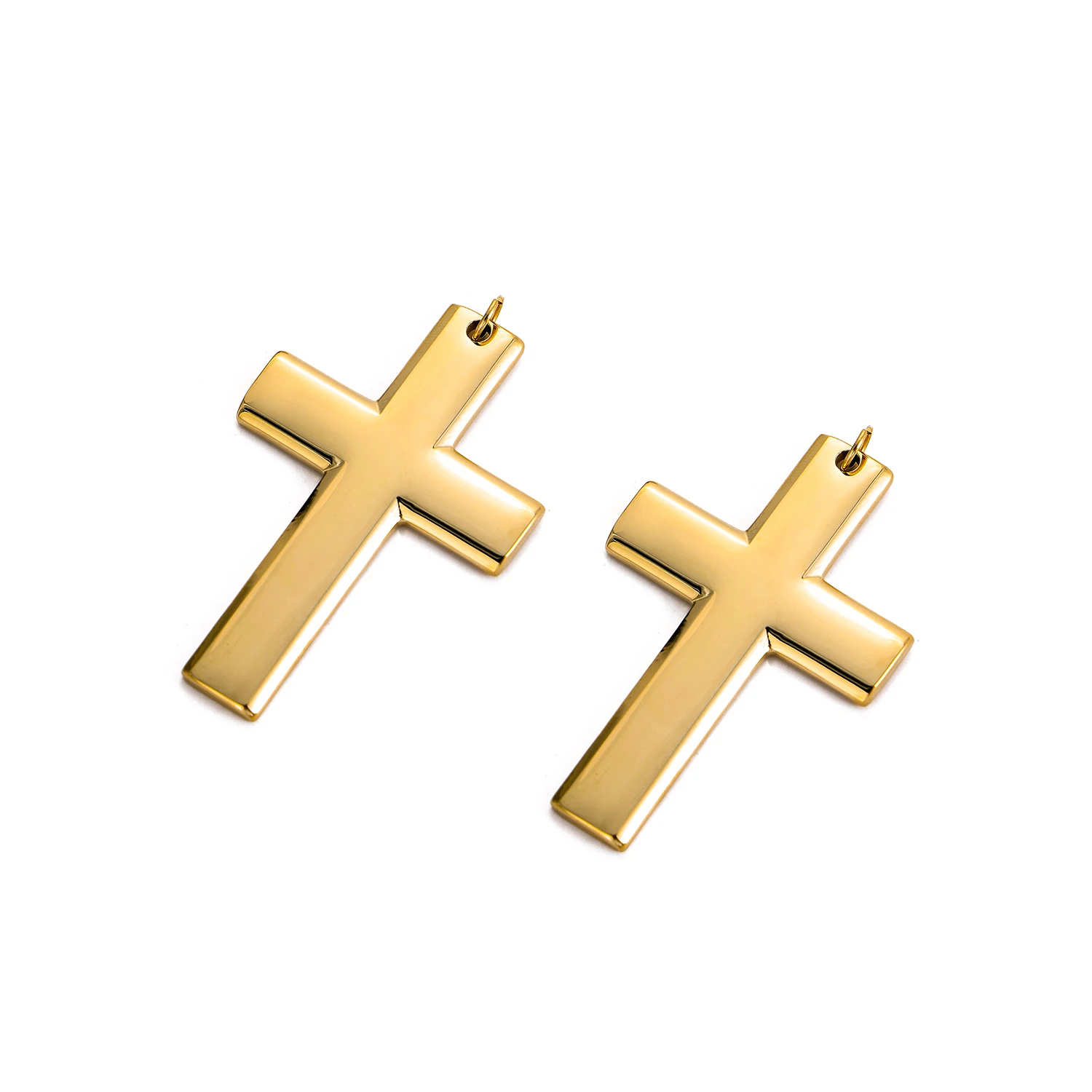 3PCS/LOT Religious Trendy 18k Gold Color Crystal Cross Stainless Steel Pendant Fashion Jewelry for Women for Jewelry DIY