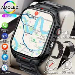 2025New GPS Sports Smart Watch Men 2.01 inch 400 mAh Battery Fitness Tracker Bluetooth Call Waterproof New Smartwatch