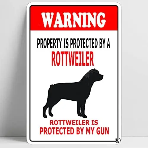 Warning Beware of Rottweiler Funny Metal Sign Decoration TIN SIGN 12 X 8