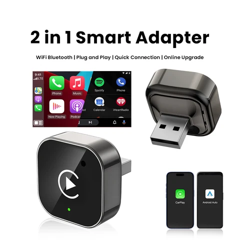 Беспроводной Адаптер CarPlay 2026 С Портом Type-C, Конвертер USB CarPlay И Android Auto, Plug & Play Для Большинства Автомобилей