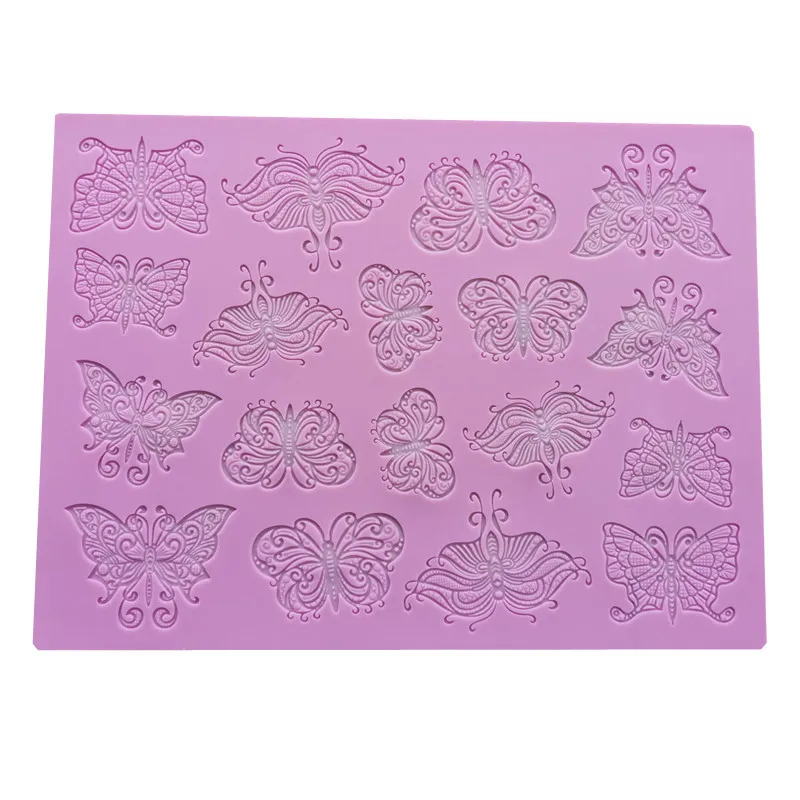 Hollow Butterfly Lace Mold Cake Border Decoration Tools Fondant Cake 3D Mold Food Grade Silicone Mat Mould M474