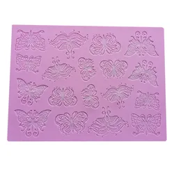 Hollow Butterfly Lace Mold Cake Border Decoration Tools Fondant Cake 3D Mold Food Grade Silicone Mat Mould M474