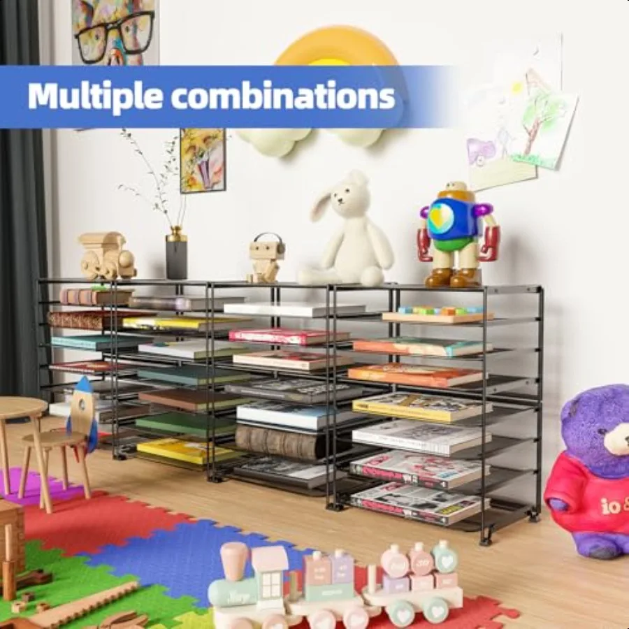 Простой трендовый 2 упаковки, 8-уровневый лоток для писем, бумажная сетка, настольный органайзер для файлов для офиса, школы, рабочего стола, черный