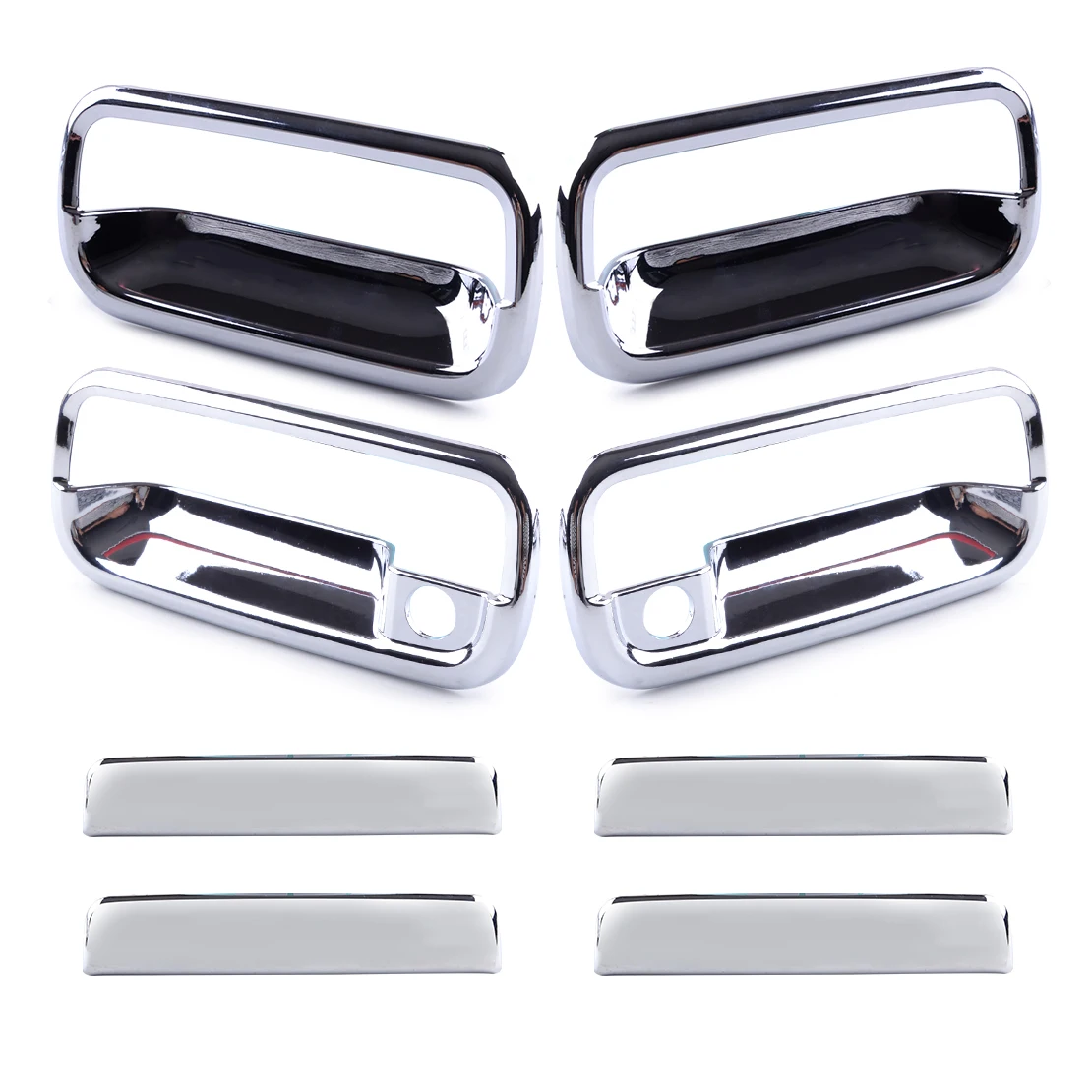 

8 шт./компл. крышка наружной боковой дверной ручки, облицовка, серебристый пластик, подходит для Toyota 4runner 1996 1997 1998 1999 2000 2001 2002