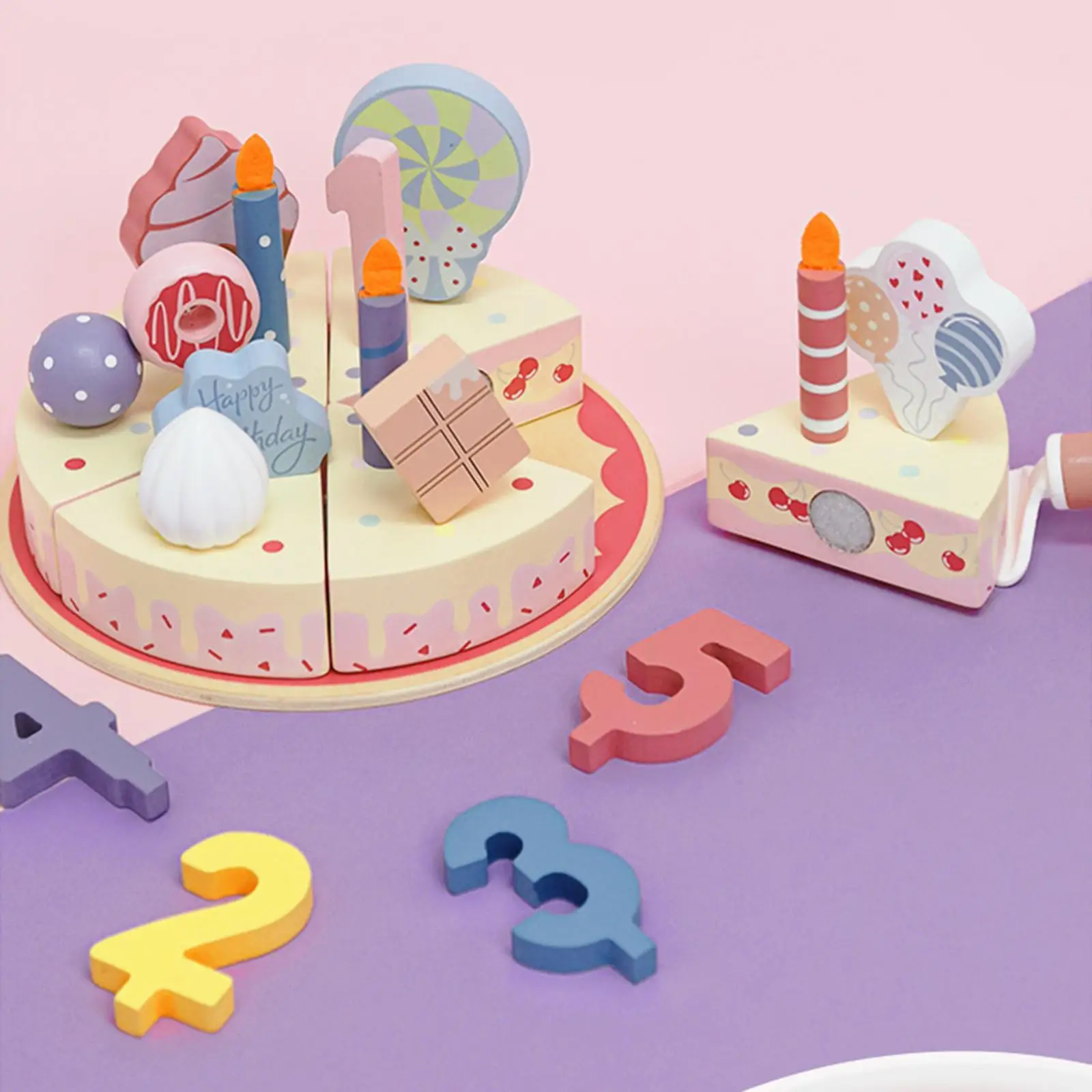 생일 축하 케이크 플레이 세트 애프터눈 티 파티 세트 휴가 선물 DIY 만들기, 어린이를 위한 놀이 및 간식 3 4 5 6세