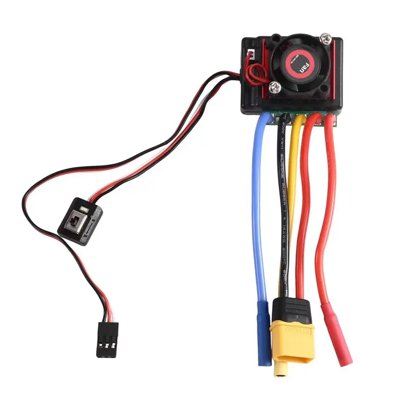 Black For 2847/540/3650 RC Car Boat Motor 2-3S Brushless ESC Speed Controller 80A With XT60 Plug 4.0Mm Banana Connectors