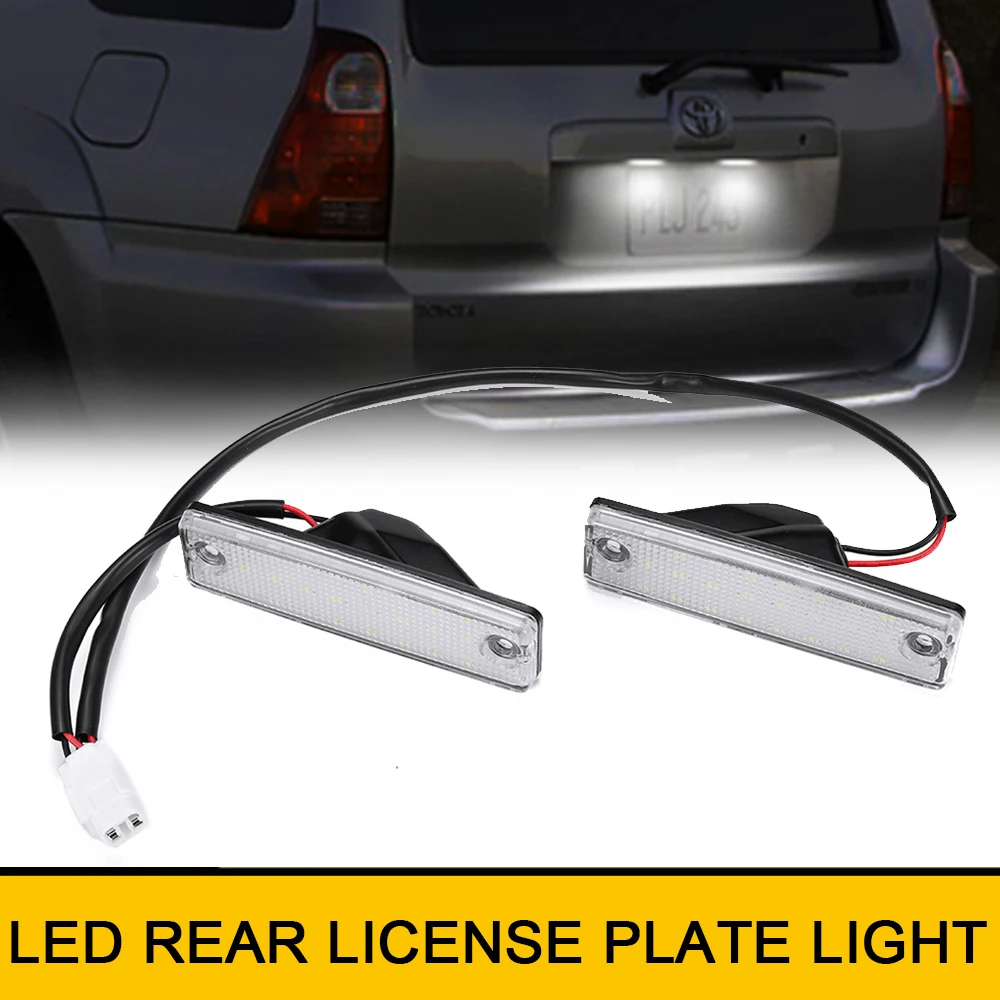 

6000K White LED Tail License Plate Light Lamps For Toyota Sienna Previa Regius LiteAce Land Cruiser Prado J150 Ipsum HiAce H100