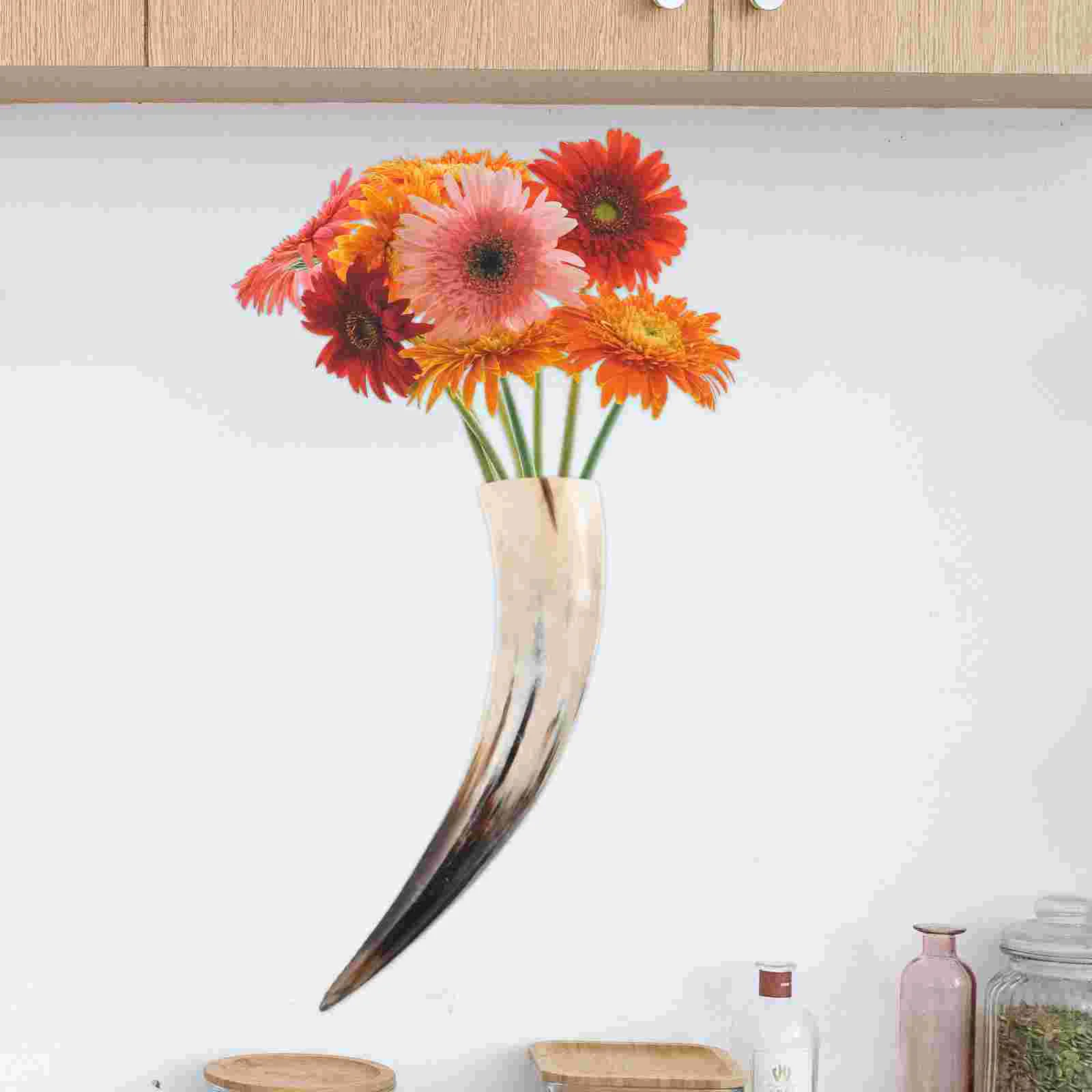 

Horn Decoration Wall Sculpture Skull Hanging Animals Ornaments Vases for Flowers Lace