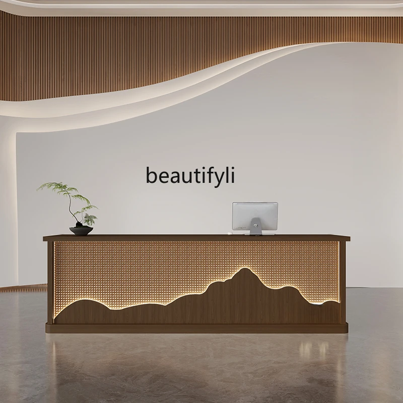 Bar Counter Homestay Hotel Club Front Desk Beauty Salon Foot Bath Reception Desk Ear Cleaning Health Rattan Woven Cashier