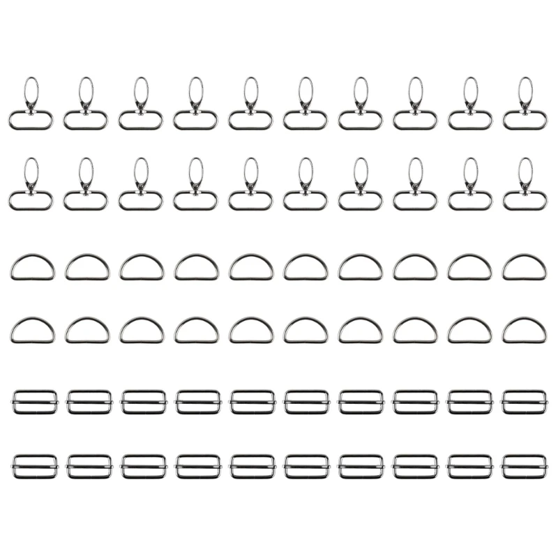 

60 шт. поворотные карабины, металлические D-кольца, тройные скользящие пряжки для самостоятельного изготовления чемодана, сумки,