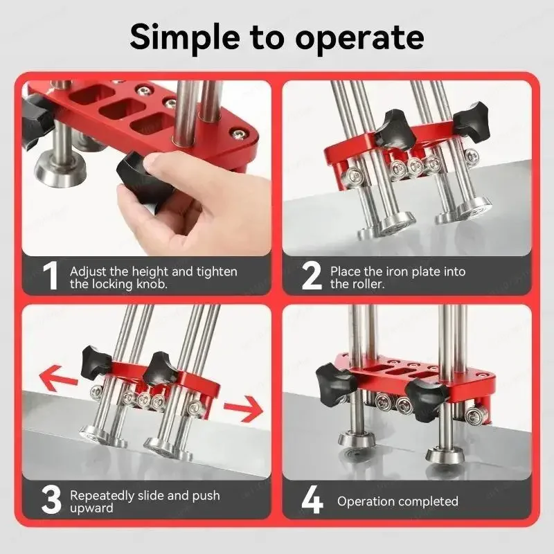 2 Station Metal Bender Roller Machine, 0-100° Sheet Metal Edge Folder for Roofing & Flashing