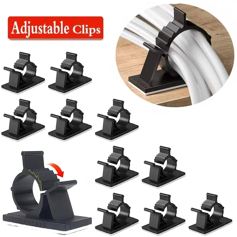 

Adjustable Self-Adhesive Cable Organizer Clamp Clips Wire Holder For Home Office TV Ethernet USB Cable Desktop Winder Management