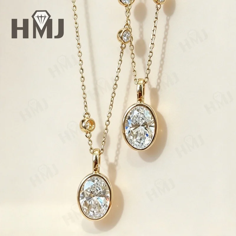 Laborgezüchteter Diamant-Anhänger, 2 Karat, DEF, VS, Marquise-Schliff, echtes 10-Karat-Gold, Hochzeitskette, Charms für Damen, hochwertiger Schmuck, Geschenkidee – Detail 5