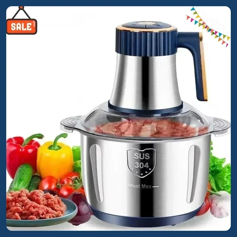 5L Electric Meat Grinder Multifunctional Food Chopper Stainless Steel Vegetable Slicer Processor Kitchen Blender