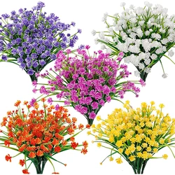 1 Bundle Artificial Flowers Outdoor Shrubs Plants UV Resistant Fake Flower Greenery for Office Kitchen Wedding Hotel Decoration