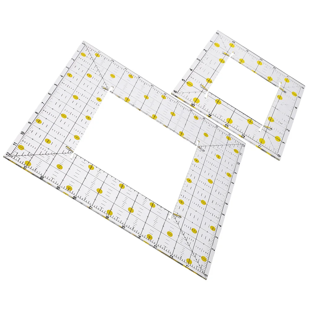 

2 Pcs Acrylic Ruler 6 5x6 5 12 5x12 5 Clear Quilting Patchwork Diy Tool Sewing Supplies Portable Tailor Hobbyist
