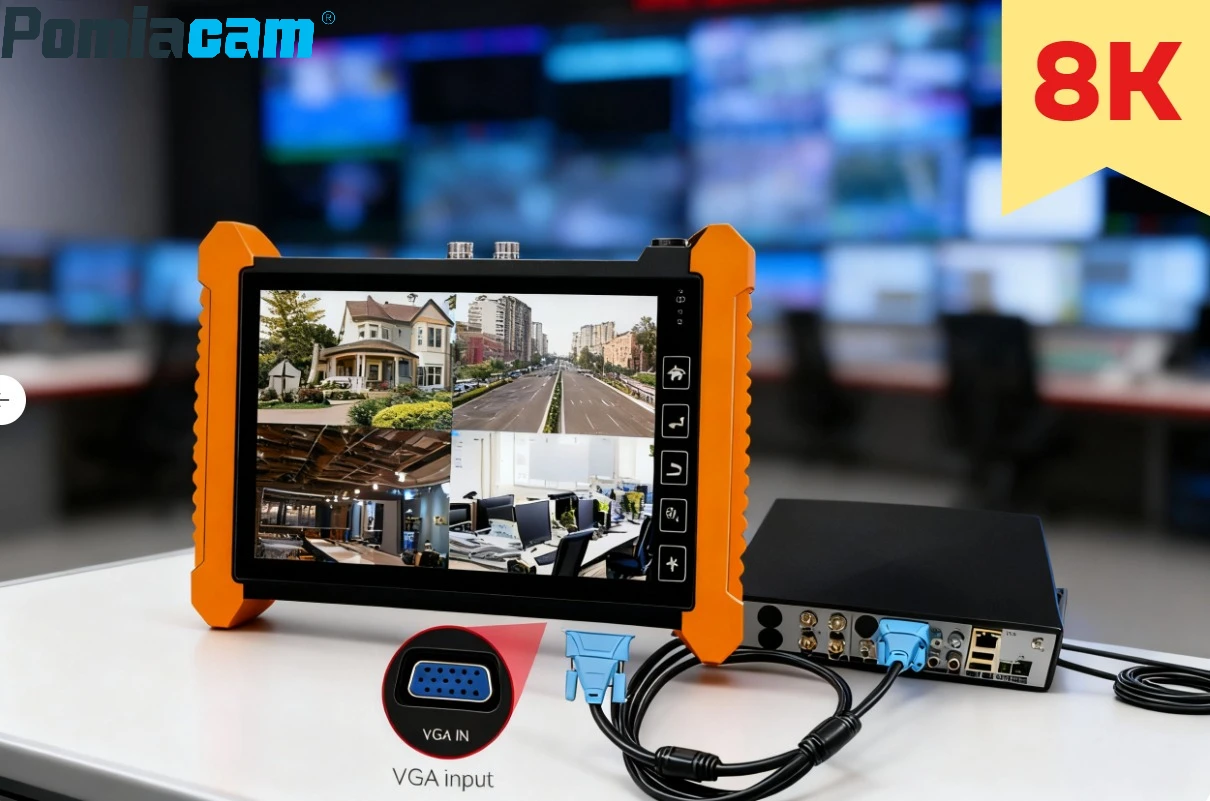 7-inch Touchscreen  8K/32MP IP & 8MP Coaxial Camera Test  PoE & Cable Diagnostics  WiFi Analyzer Multi-Function Tester