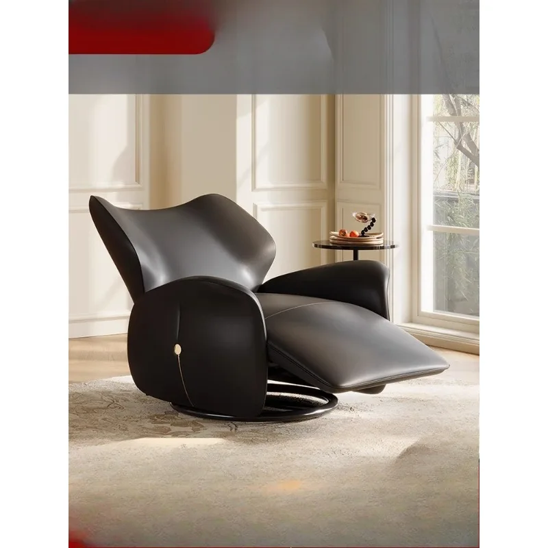 

Single sofa living room Italian minimalist high-end light luxury leisure chair electric multi-functional leather