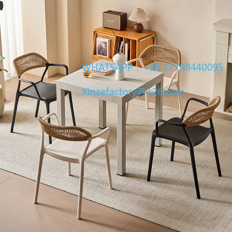 Sedia da esterno, balcone, sedia in corda per il tempo libero, cortile, sedia da pranzo, hotel all'aperto, terrazza, corda da cortile in corda