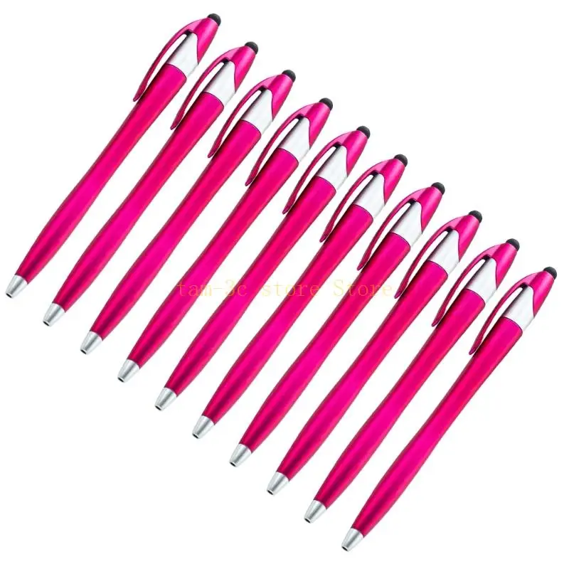 10 ชิ้น 2-in-1 ปากกาลูกลื่นพร้อมปลายสไตลัส,ปากกาสัมผัสหน้าจอ D0UA