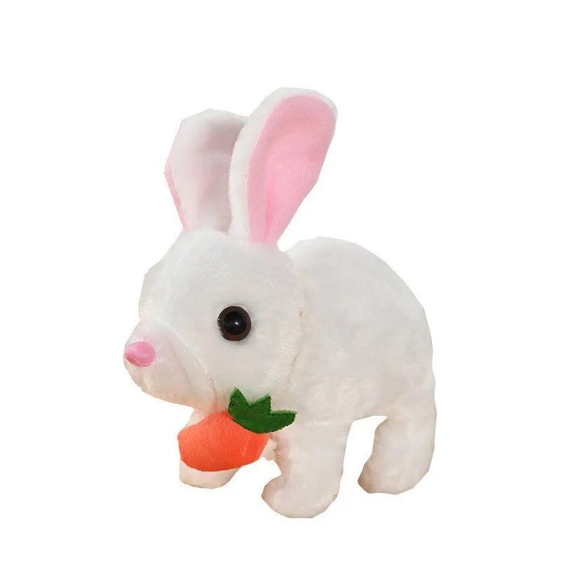 1pcs Cute Cartoon Rabbit Electric Radish Rabbit Simulation Pet Children's Home Play Girl Pet Stuffed Animals Kids Toys