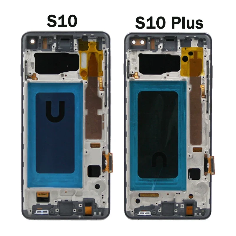 100% Test For Samsung S10+ LCD G975F SM-G975U SM-G975W Display Touch Screen Digitizer S10 Plus Display Frame Repair Parts