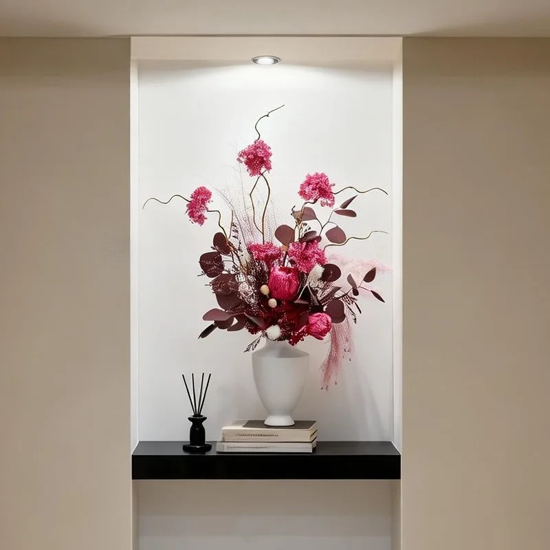 Pink immortal bouquet rose peony begonia mixed and matched dried flower living room bedroom dining table simulated flower