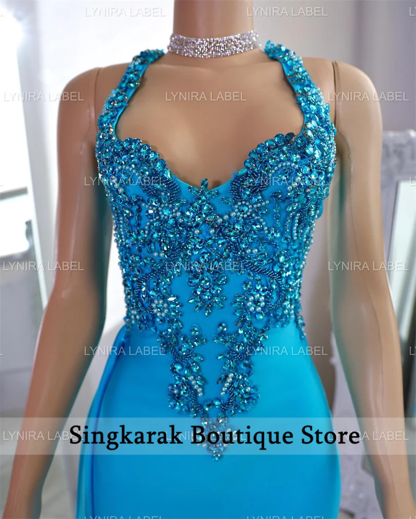 Blauwgroen Blauw Diamant Afrikaanse Cocktailjurken Kralen Verjaardagsfeestje Jurken Mini Korte Galajurken Zwarte Meisjes Homecoming Customiz