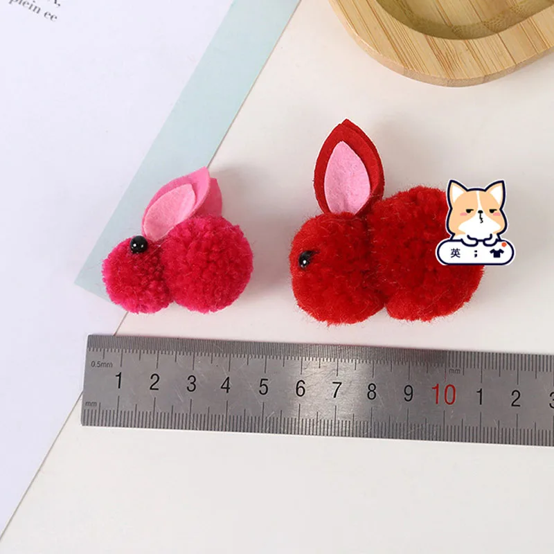 Cute Plush rabbit Soft Pom Poms Pompoms Ball for Kids Hair Clips Making  DIY Sewing Craft Decoration Handmade Accessiories