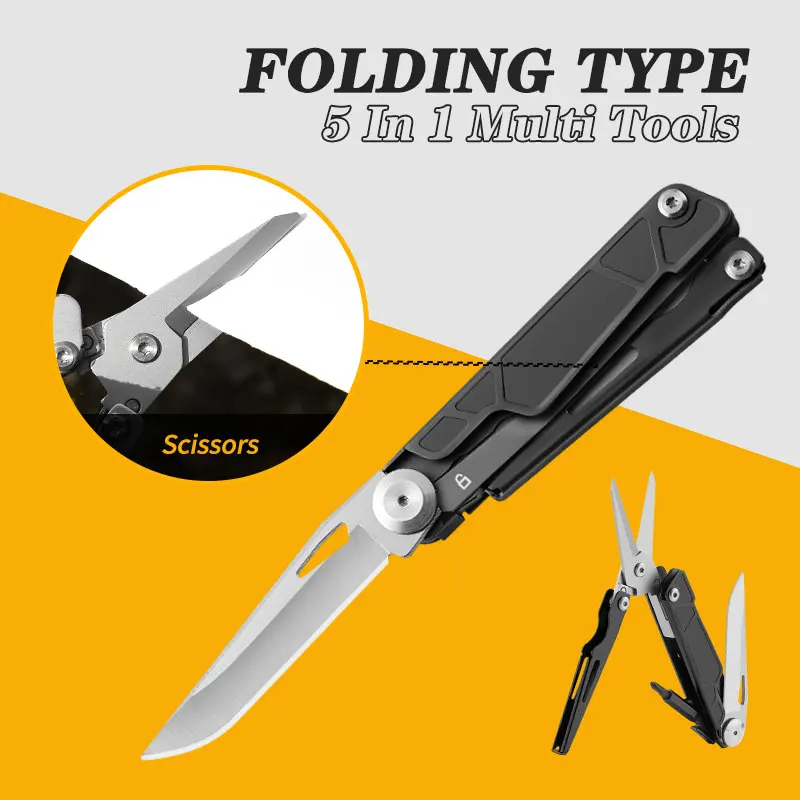 Multifunctional Scissors Stainless Steel Folding Knife Outdoor Survival Gadgets Gifts for Dads