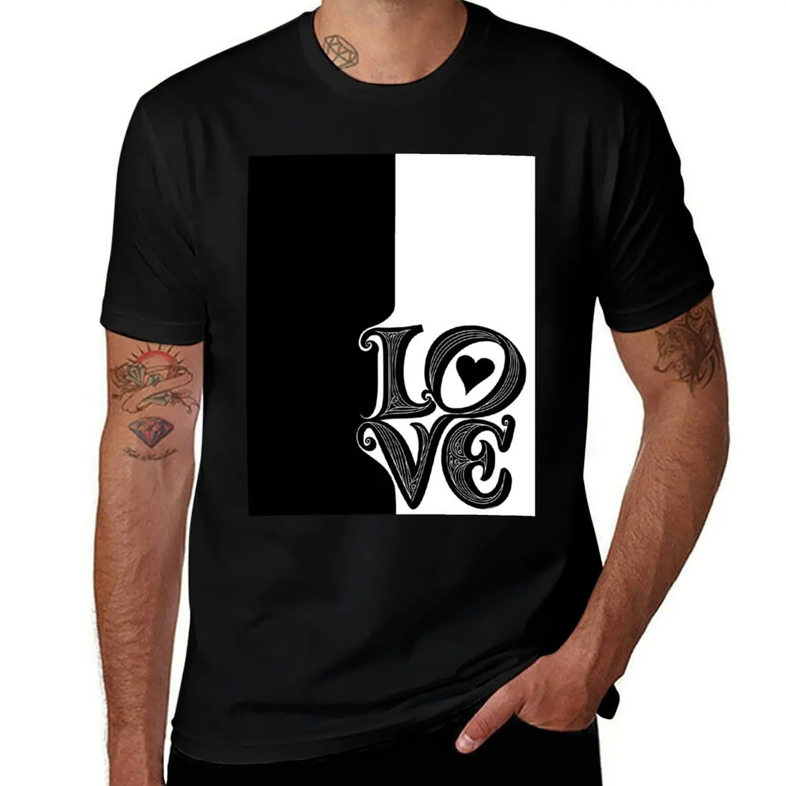 

Abstract sign of love T-Shirt customs Short sleeve tee korean fashion anime t shirts t shirts for men graphic