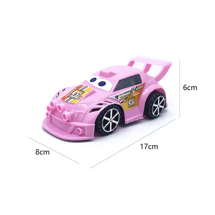 Modèle de voiture de course de ligne de nervure de dessin animé créatif pour enfants, jouet de connaissance chaud, cadeau d'anniversaire pour garçon