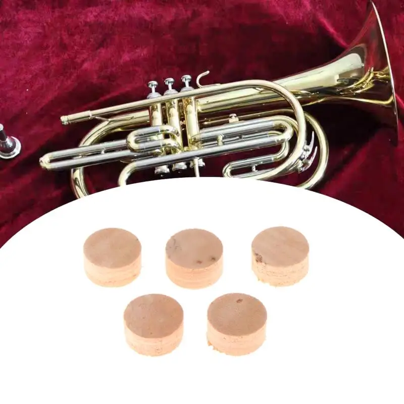 5Pcs WaterKey Spit Valve Cork Pad For Trumpet Trombone Repairing Cork Pads Brass Instrument Accessories Dia 9mm Thickness 4mm