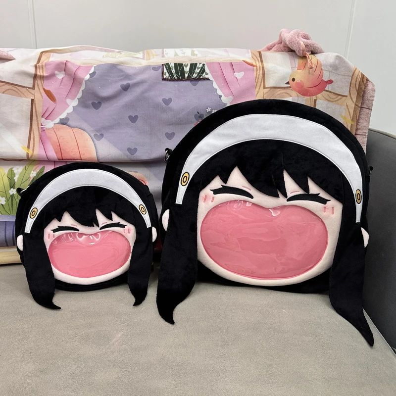 

Anime Girl Role Yor Forger Kawaii Cosplay Plushies Backpack Itabag Lolita Girls Big Mouth Transparent Bags Fans Collection Gift