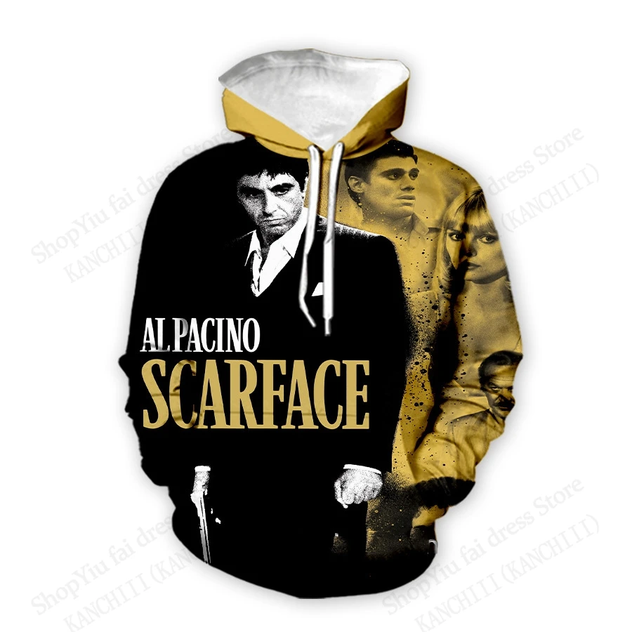 Movie Scarface 3d Print Hoodies Men Women Fashion Oversized Vintage Hoodie Sweatshirt Tony Montana Coat Mens Clothing Moletom