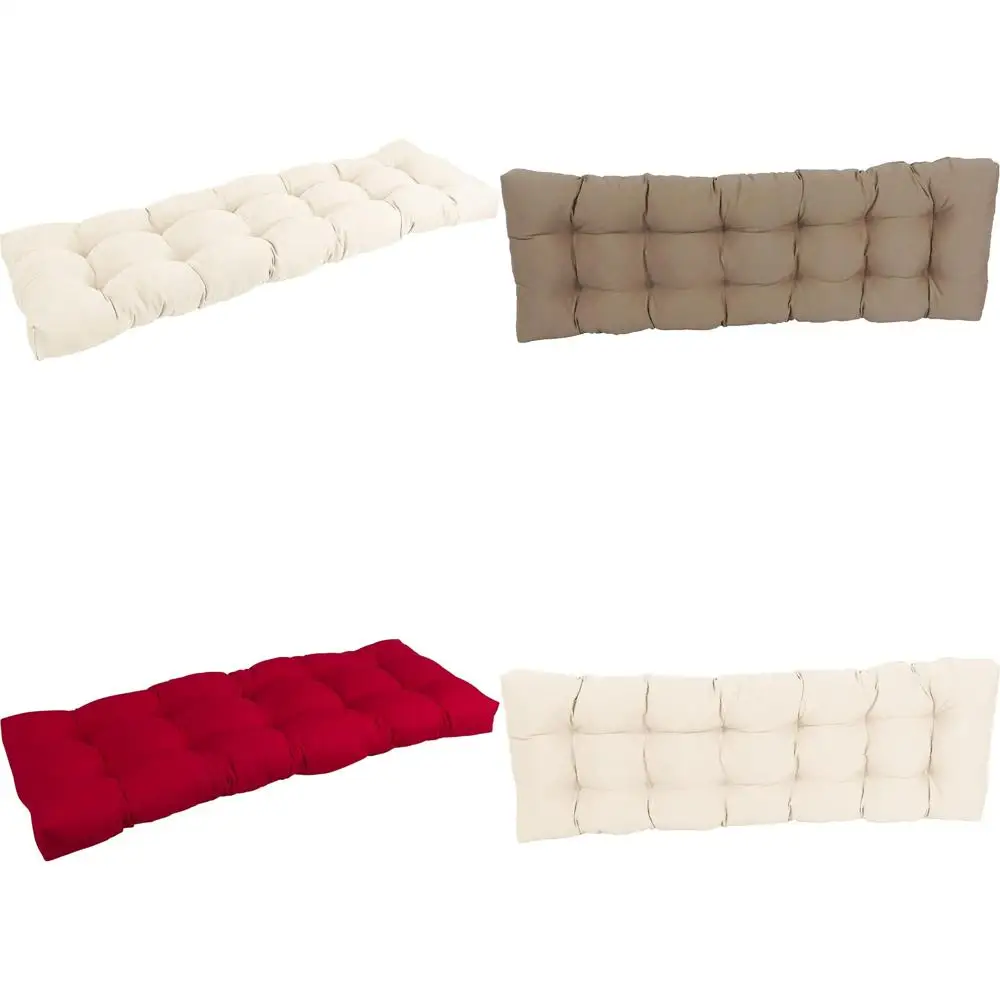

Natural Twill Upholstered Bench Cushion, 60 x 19, Tufted Design with Needles for Comfort and Style
