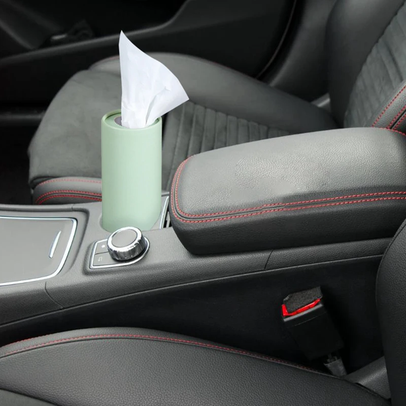 Car Tissue Box Cover Holder 4PCS Auto Round Paper Tube Safety Broken Window Tissue Cup Interior Accessories