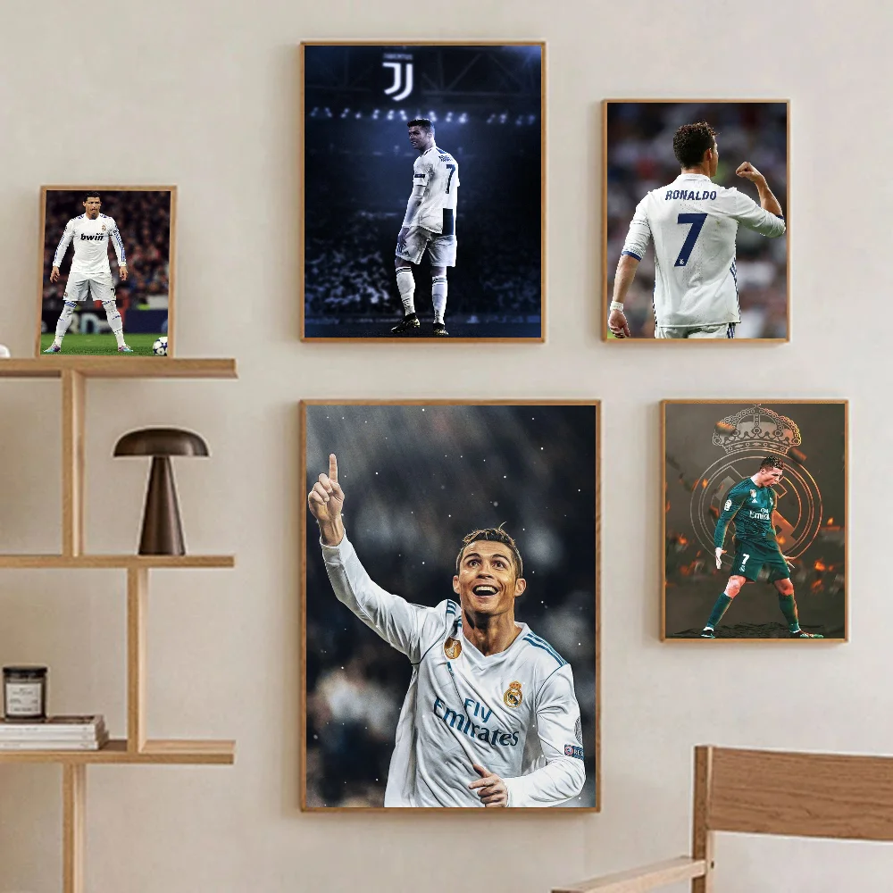 1pc C-Cristiano R-Ronaldo C-CR7 Self-adhesive Art Poster Waterproof Paper Sticker Coffee House Bar Room Wall Decor