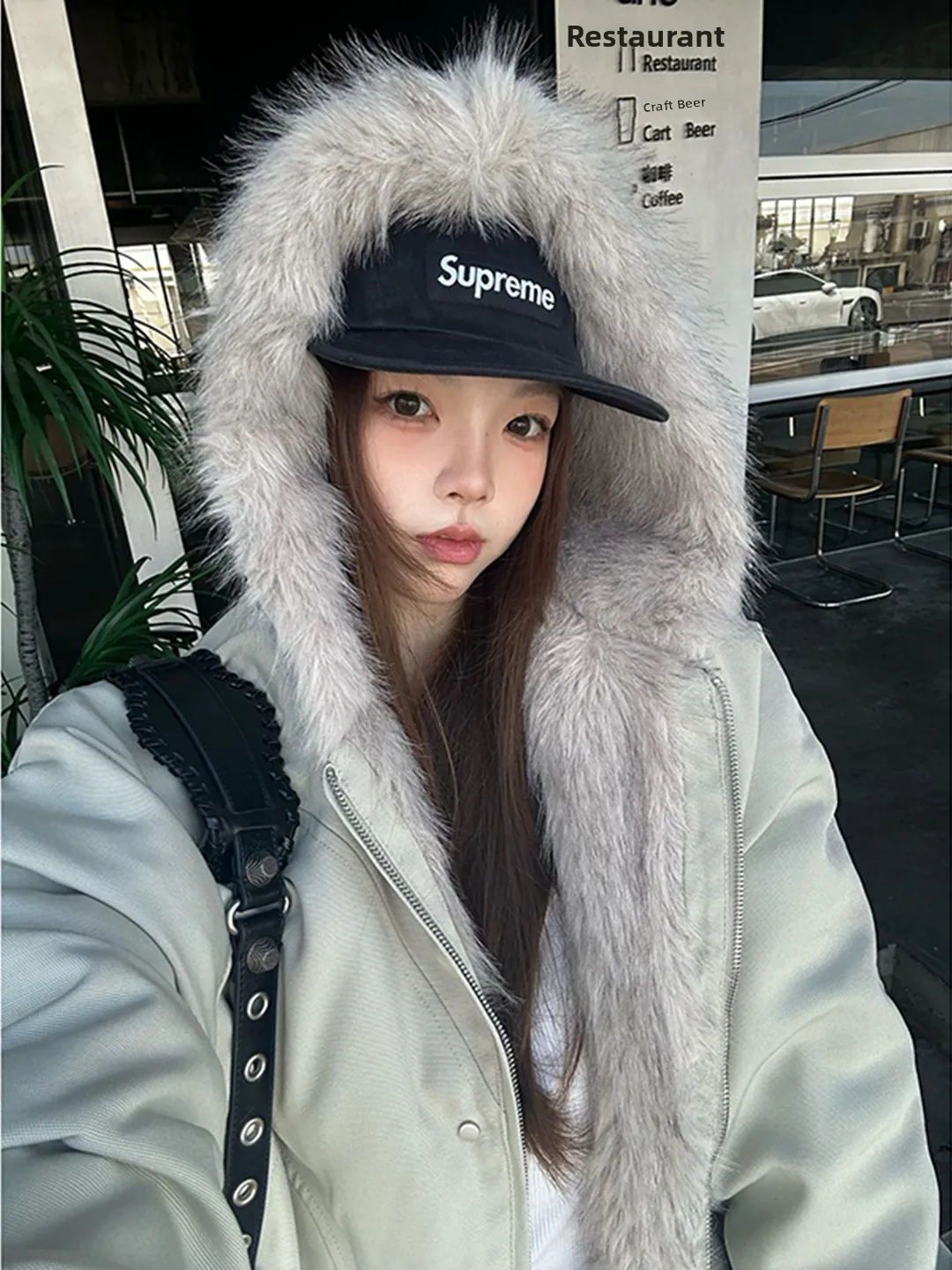 

Мужская зимняя хлопковая куртка American High Street Sle с капюшоном, на флисовой подкладке, с утолщенным меховым воротником, повседневное пальто Cleanfit