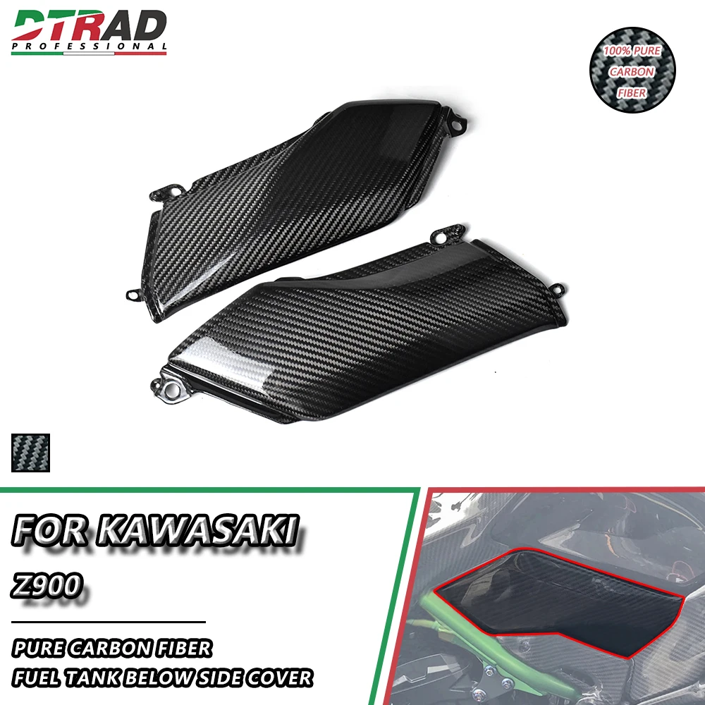 Fuel Tank Below Side Panel For Kawasaki Z900 2016+ Carbon Fiber Side Cover Seat Knee Grip Covers Motorcycle Accessories