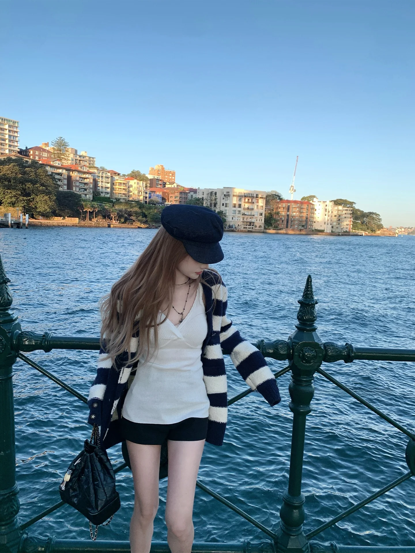 

Coolline Basic White Slimming V-Ne Strap Top Gentle Sle Women's Vest Svel Long Length Color Casual Wear