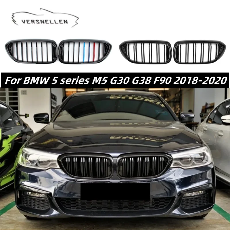 

Решетка переднего бампера для BMW 5 серии M5 G30 G38 F90 525I 530I 540I 550I 2018-2020, черная, двойная, однолинейная