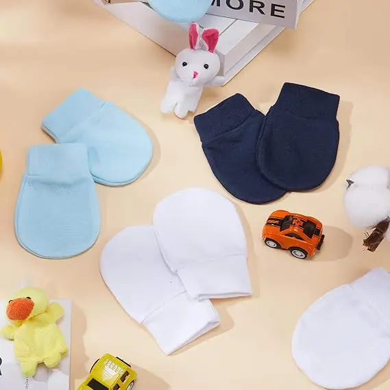 6 paia di guanti per neonato, guanti antigraffio, per neonati, antigraffio, essenziali, unisex, per 3-9 mesi, ragazze, ragazzi, regalo