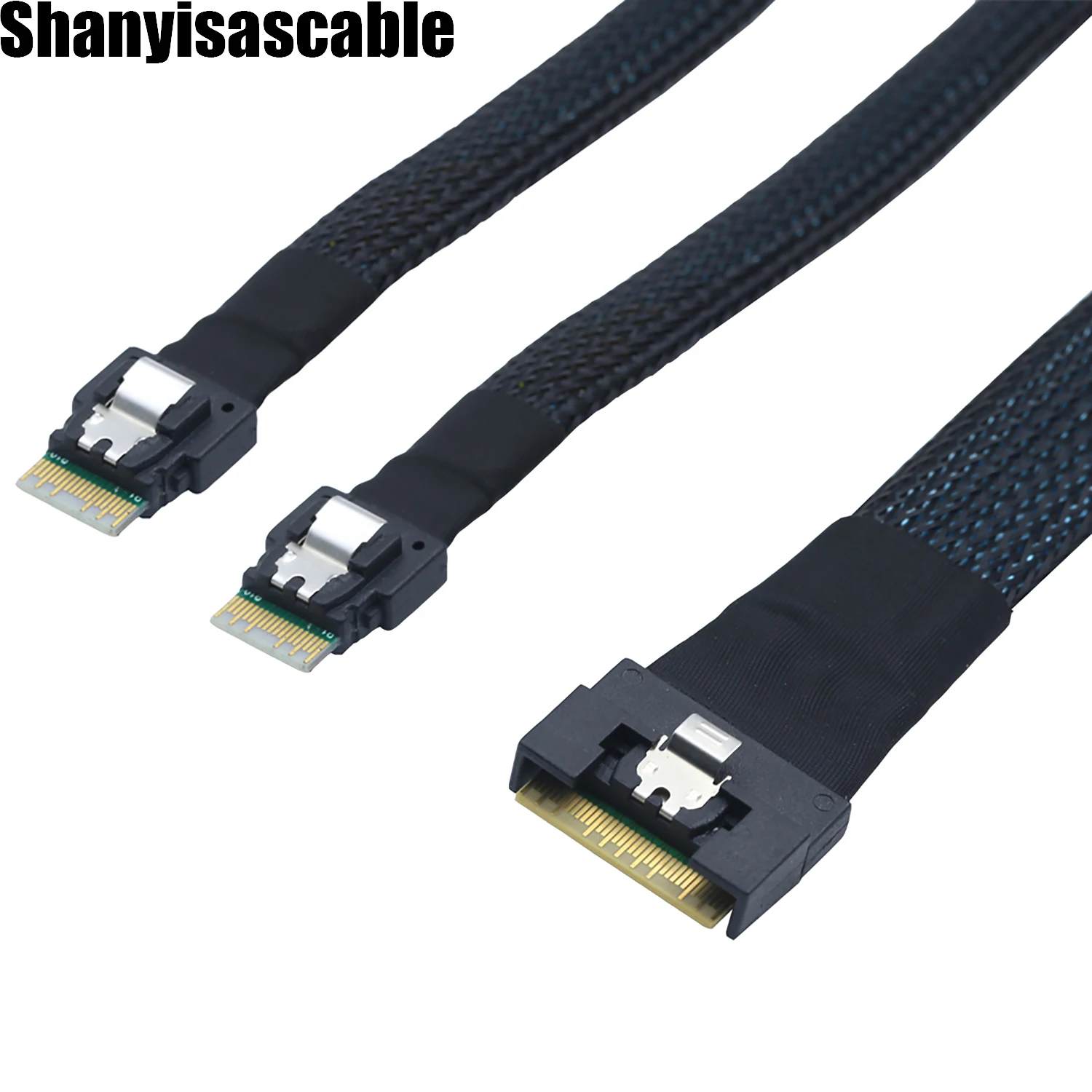 Imagem -06 - Cabo Pci-e Ultraport Slimline Sas Slim 4.0 Sff8654 8i 74pin to Dual Sff9654 4i 38pin 40cm Pci-express 10 m