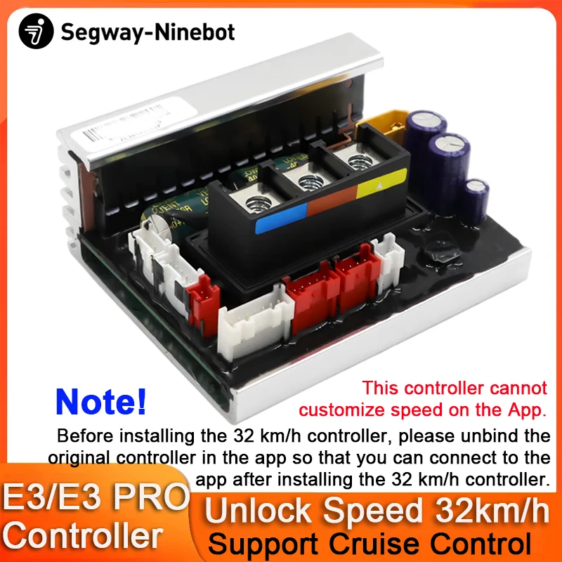 Controlador 32 km/h para ninebot por segway e3, e3e, e3d, e3 pro, e3 proe, e3 prod scooter 32 km/h controlador de velocidade de desbloqueio personalizado